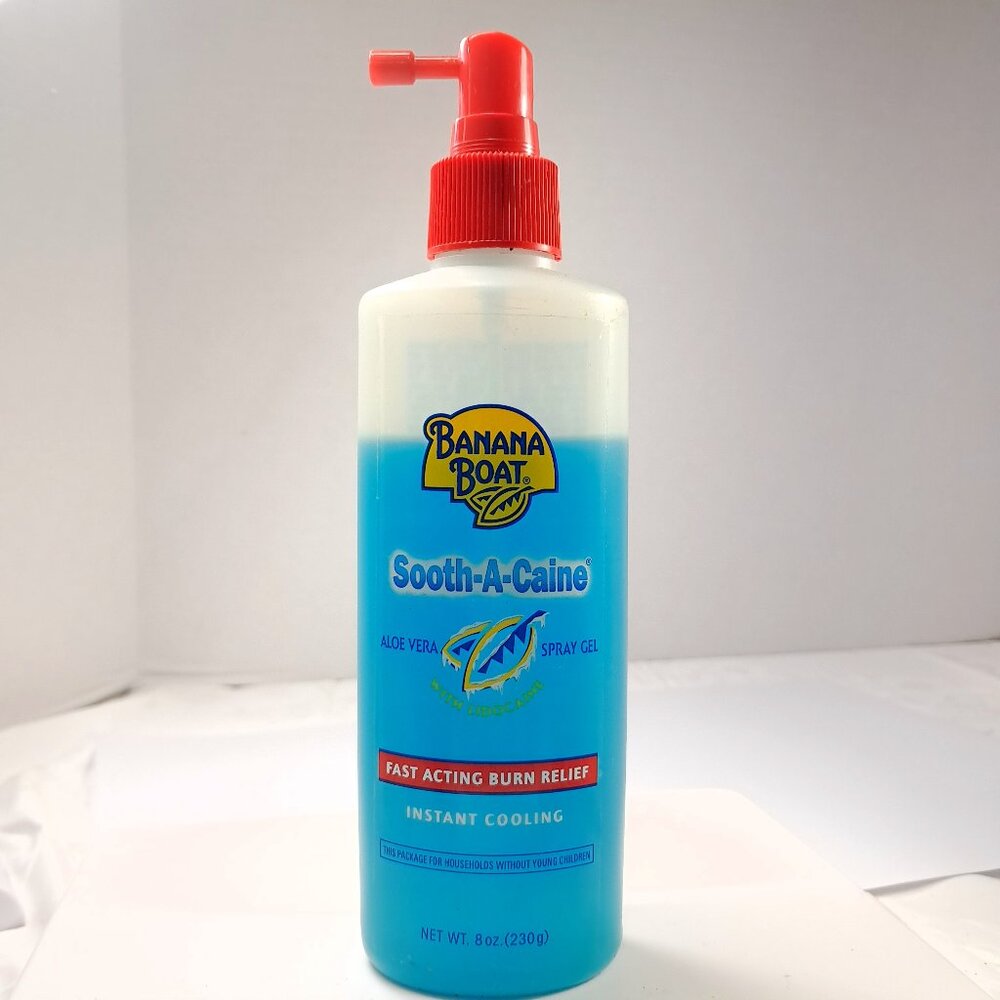 Banana Boat Sooth-A-Caine‎ Instant Cooling Aloe Gel Burn Relief 8oz 2001 Vintage